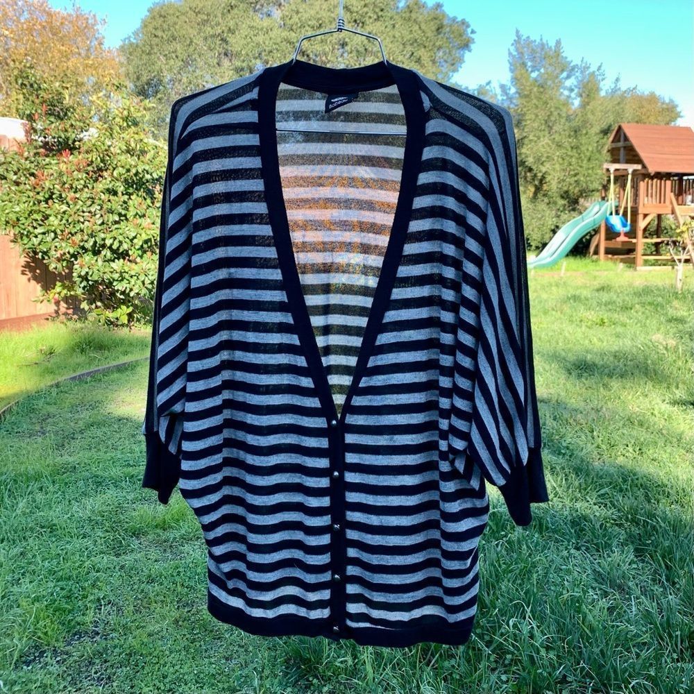 🌟 Bobeau Nordstrom Striped Cardigan Dolman Sleeves Size M